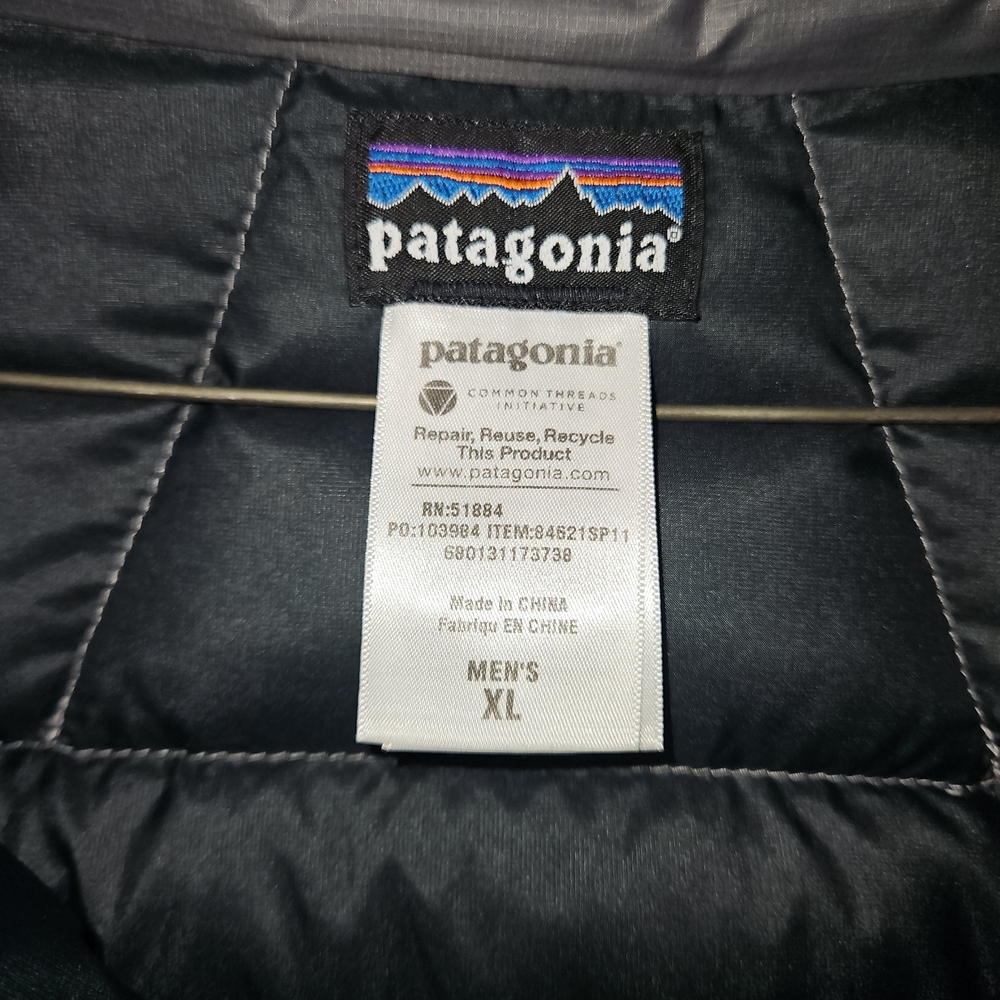 Patagonia Men's Charcoal Vest with Yellow Trim - Picture 6 of 7